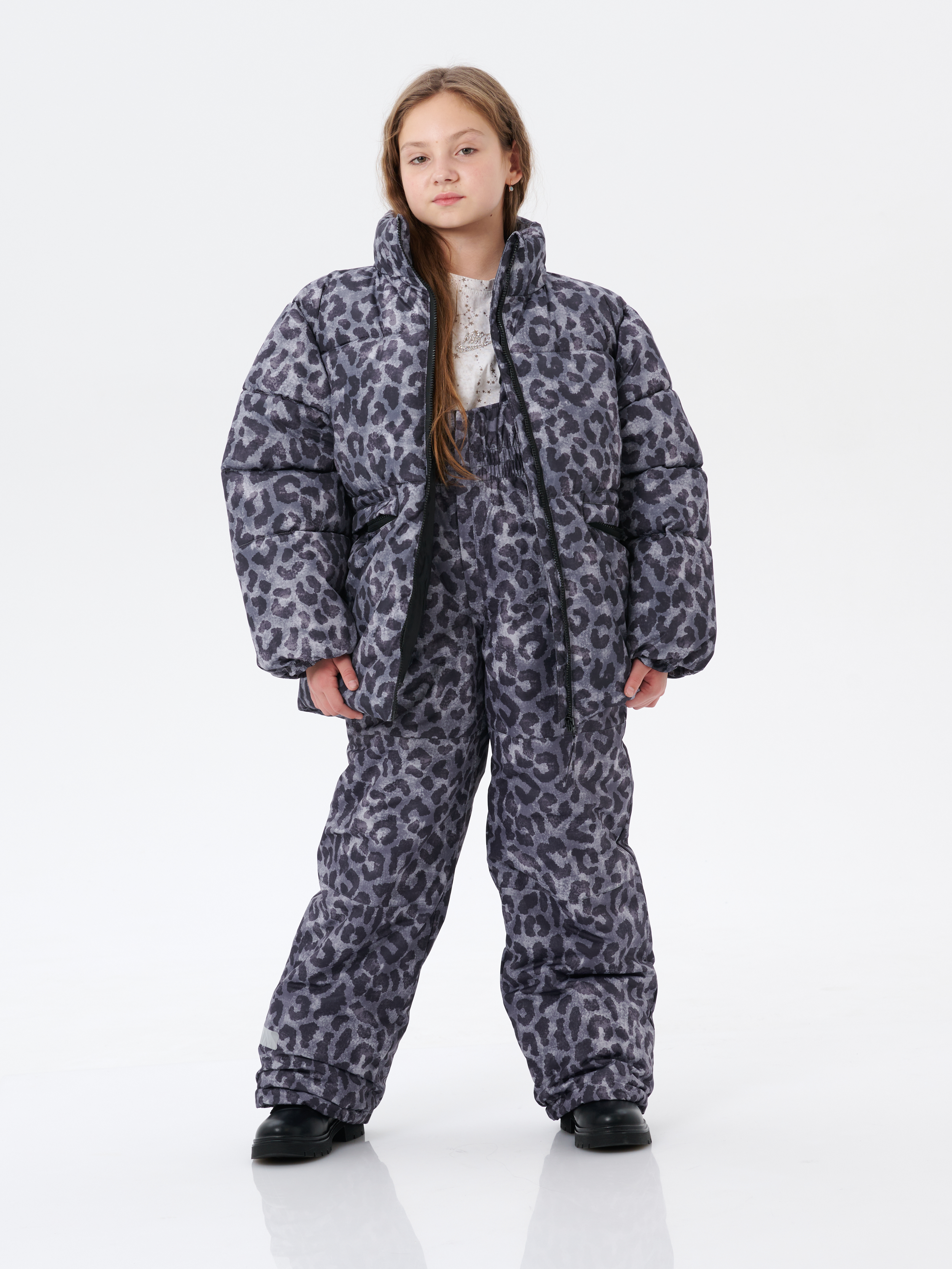 Куртка КрутышОк Т-066 серый леопард - фото 3
