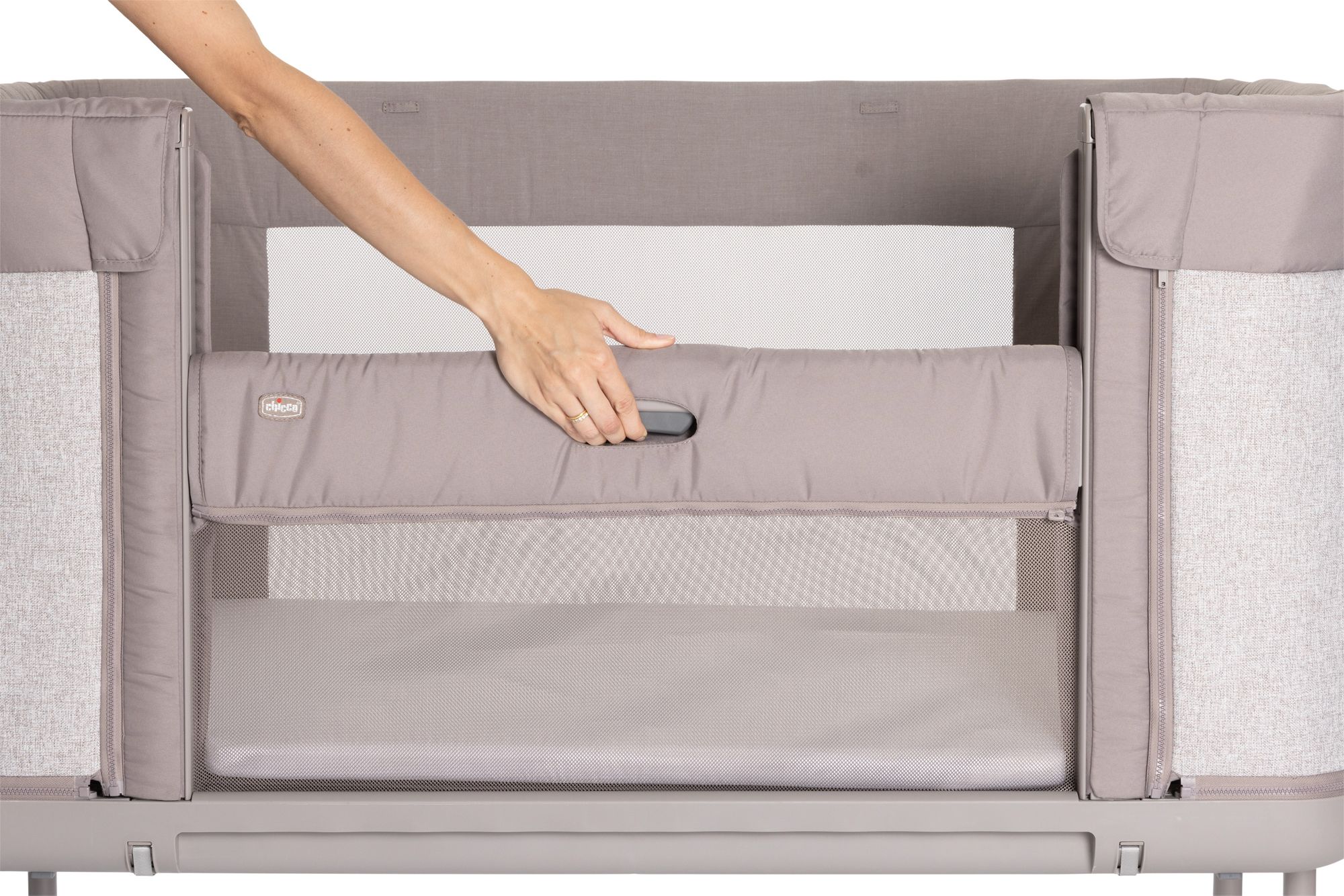 Детская кроватка Chicco Next2Me Forever 3в1 с рождения до 4 лет Almond прямоугольная, без маятника - фото 5