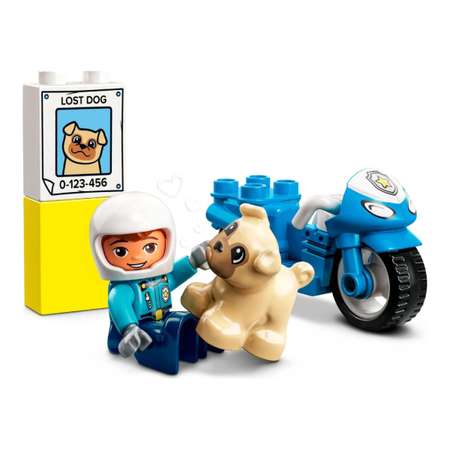 Конструктор LEGO DUPLO Полицейский мотоцикл блочный