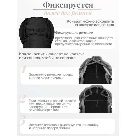 Конверт в коляску Чудо-Чадо Три сезона черный