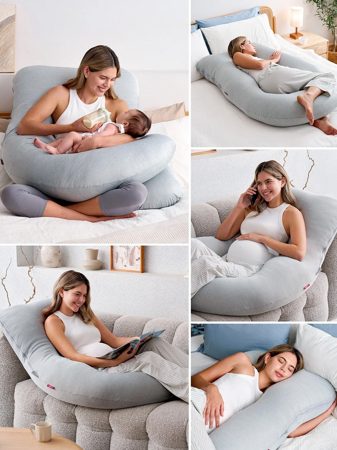 Подушка для беременных Momcozy U-образной формы 70.1 x 144.7 см 1 шт. - фото 6