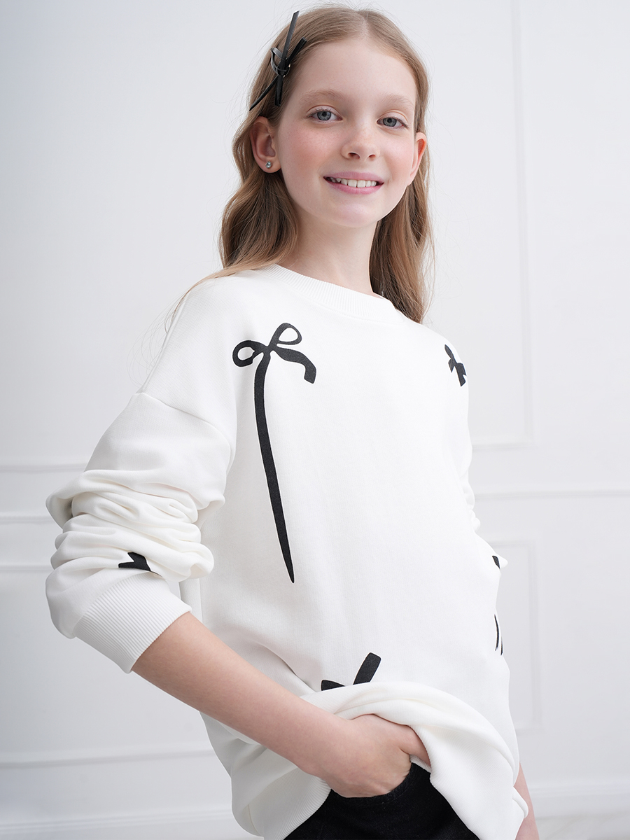 Свитшот HappyFox HF00851молочный.бантики - фото 8