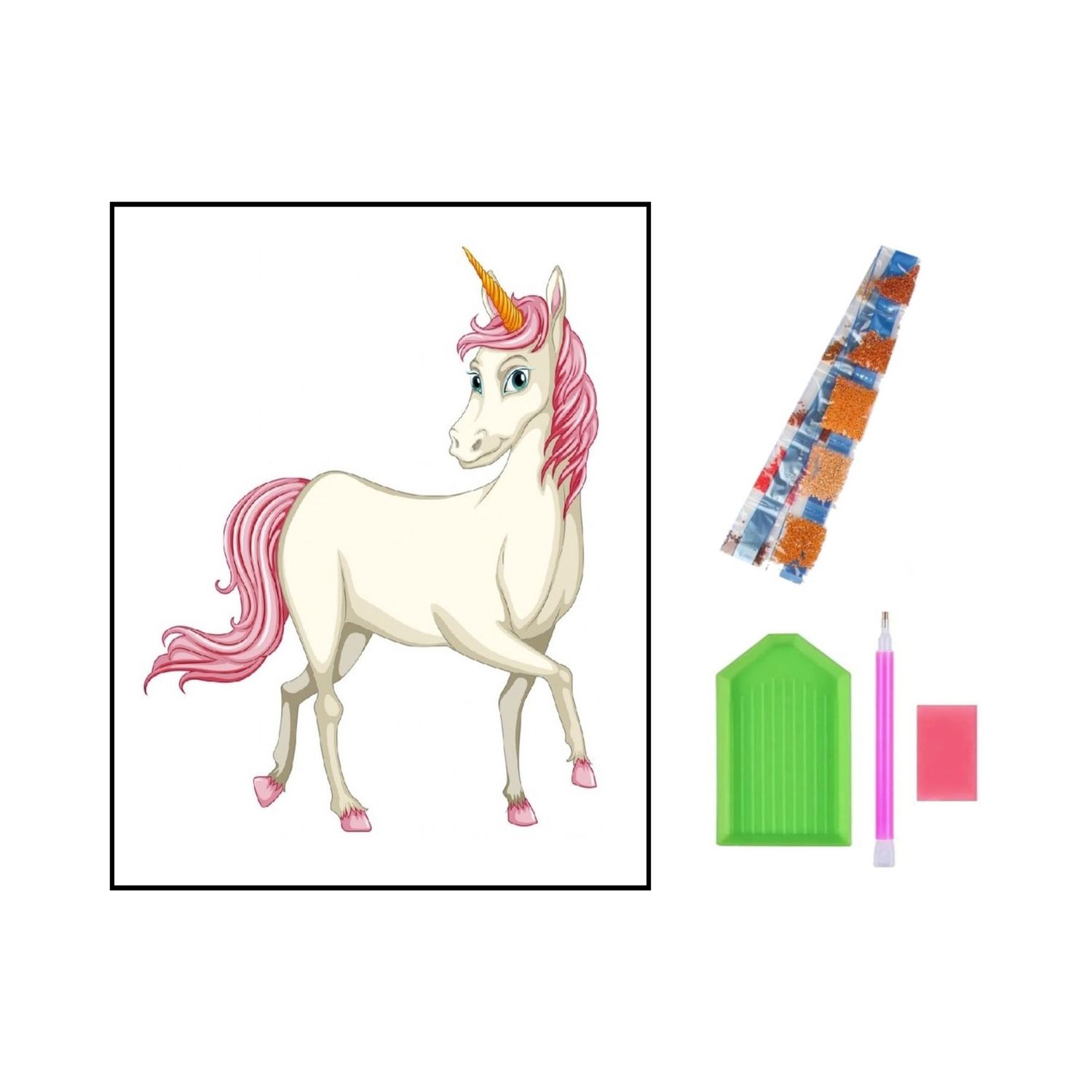 Алмазная мозаика Seichi Белый единорог - фото 3