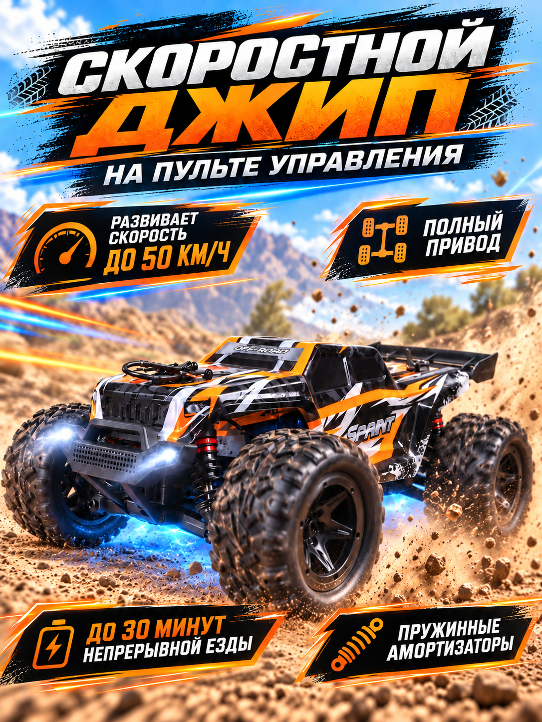 Внедорожник РУ AUTODRIVE Джип 1:18 - фото 1