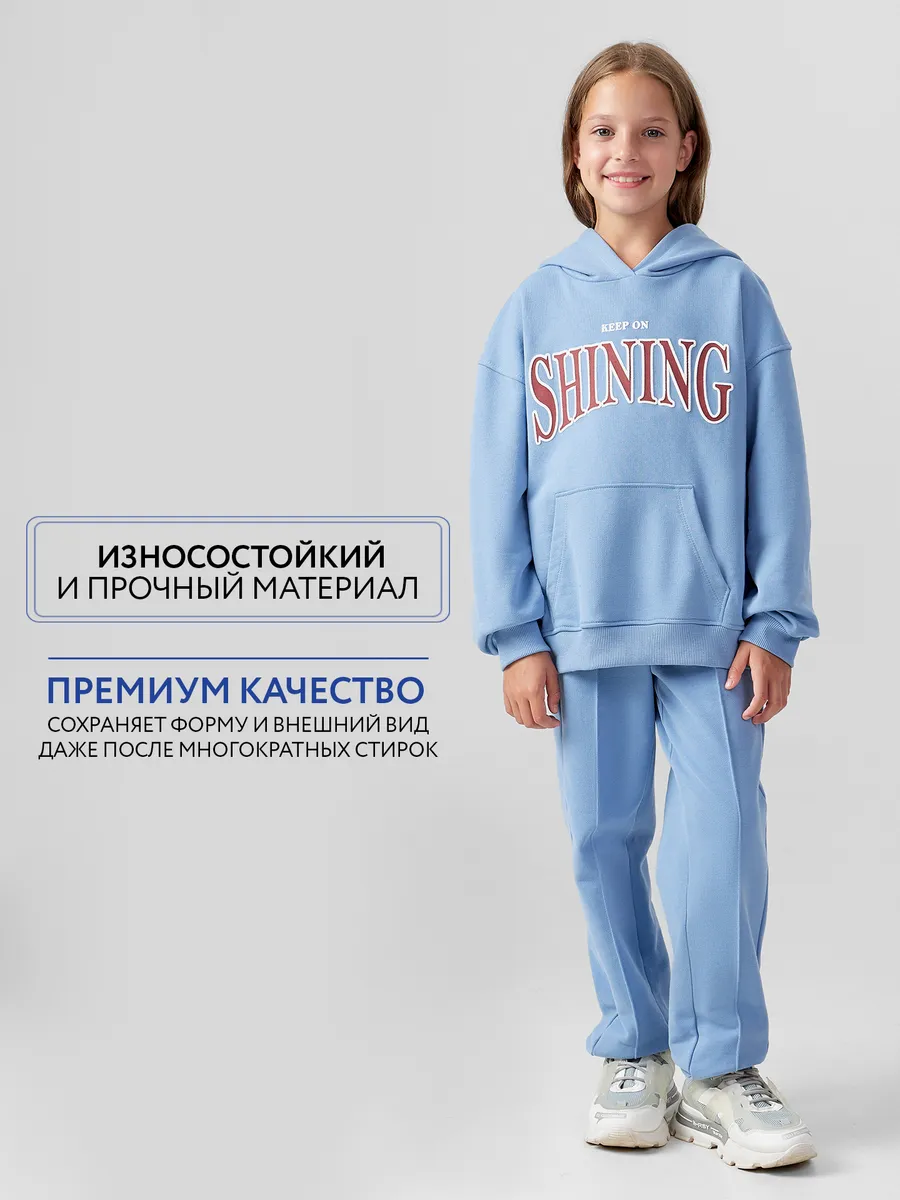 Худи Mark Formelle (Марк Формэль) 127930/пыльно -голубой +печать - фото 3