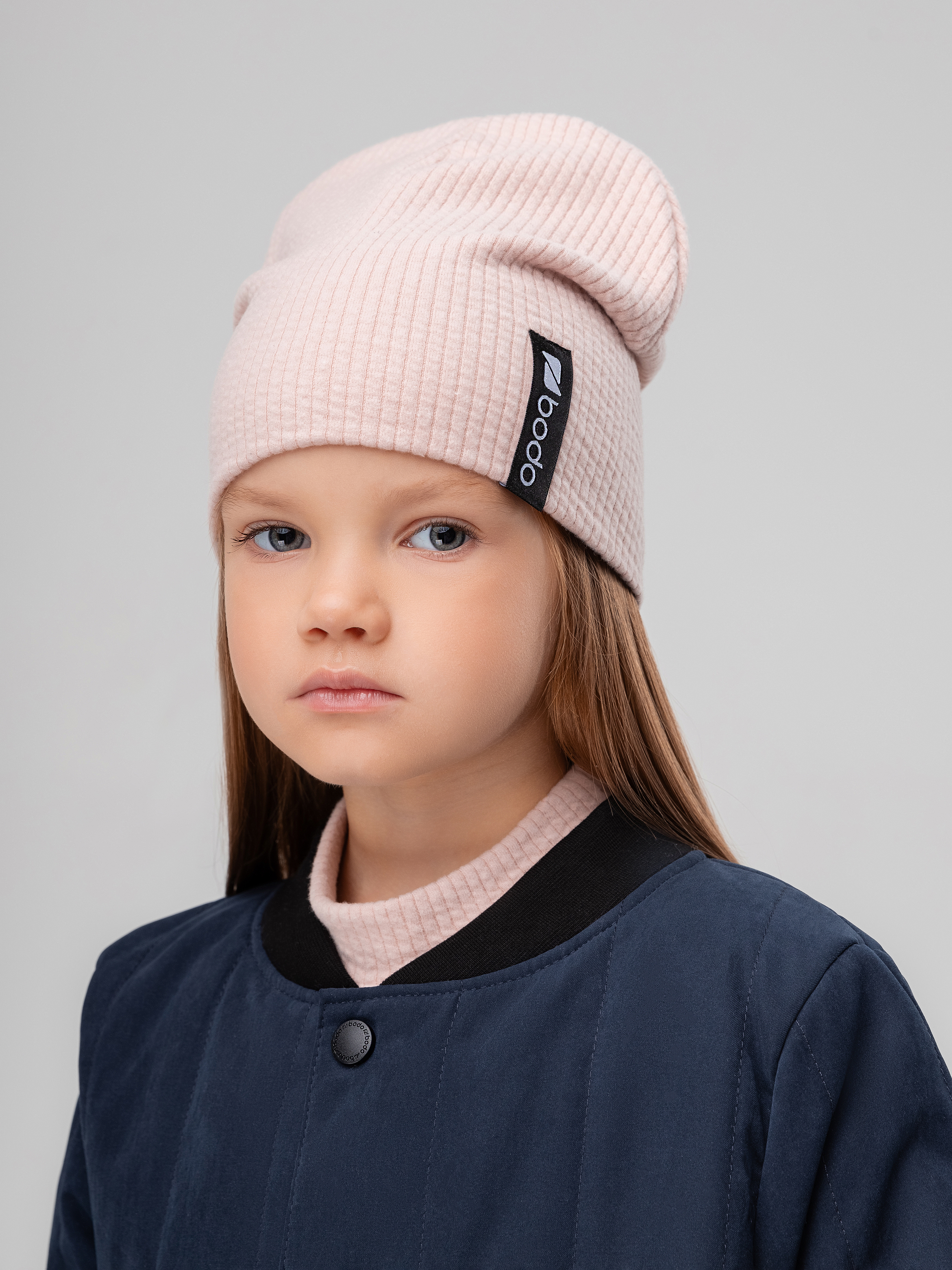 Изображение товара Детская двойная шапка BODO 54 см для девочки мягкий гипоаллергенный материал