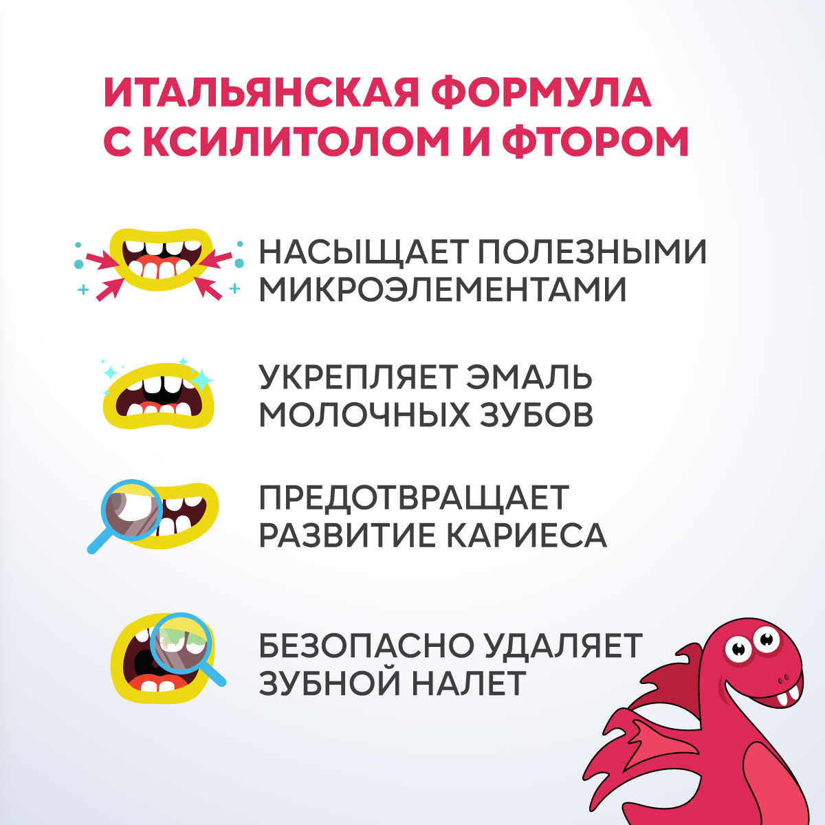 Зубная паста BETADENT с фтором Малина - фото 2