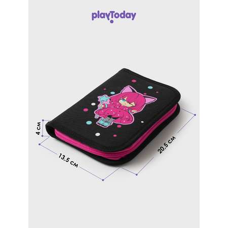 Пенал PlayToday Черный, розовый