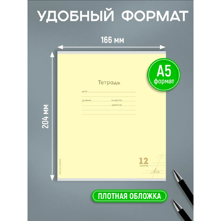 Тетрадь Prof-Press косая линейка 12 лист. 10 шт.
