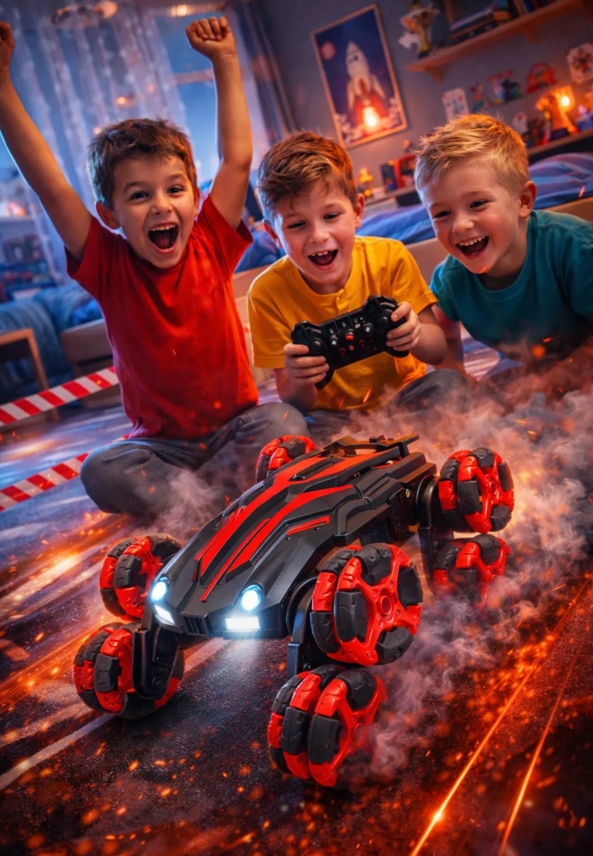 Автомобиль РУ BalaToys Трюковой 8 колес Дрифт с дымом - фото 4