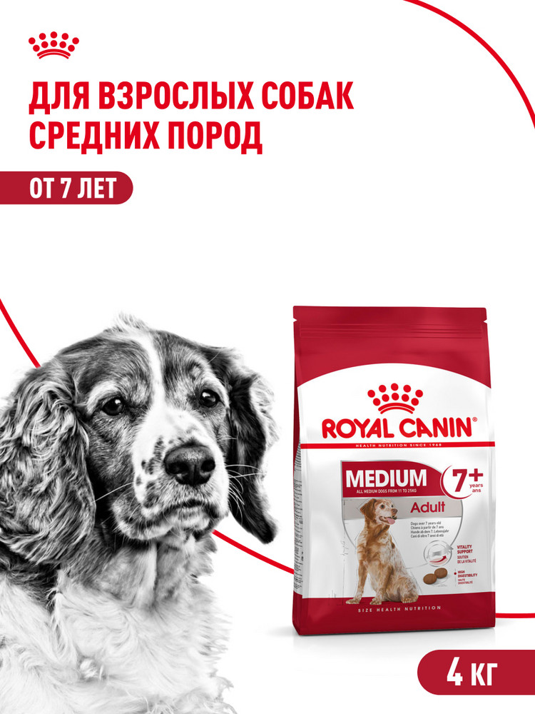 Корм ROYAL CANIN 4кг для пожилых собак средних размеров 11-25кг - фото 1