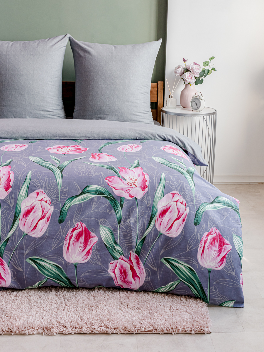 Комплект постельного белья LOVEBERRY Тюльпаны евро 4 предм. - фото 4