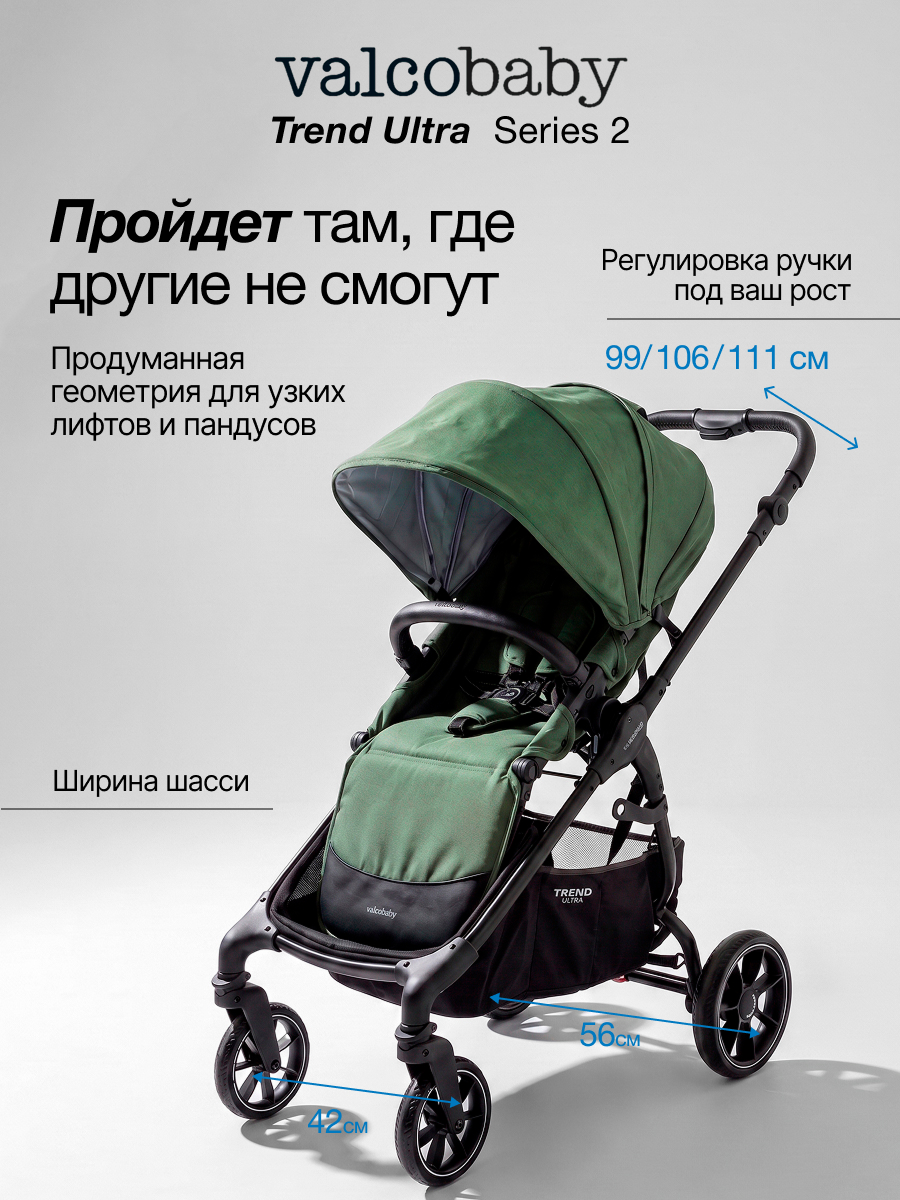 Коляска прогулочная Valco baby Trend Ultra серия 2 зеленый - фото 3