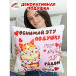 Подушка декоративная Штучки к которым тянутся ручки Обнимай, Котик 35 x 35 см