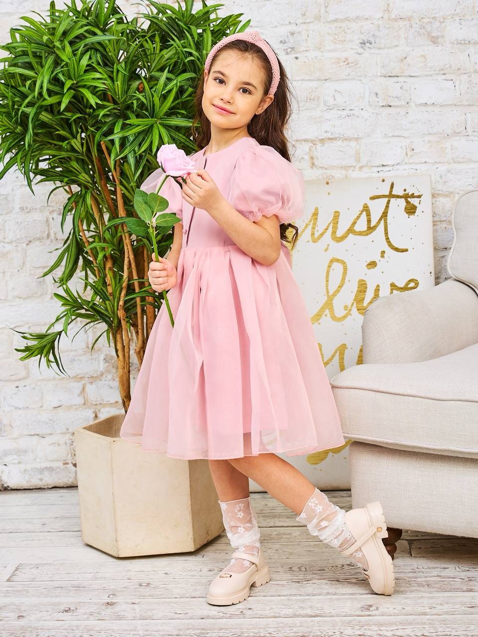 Платье Sofisha kids Plat.organza.pink - фото 6