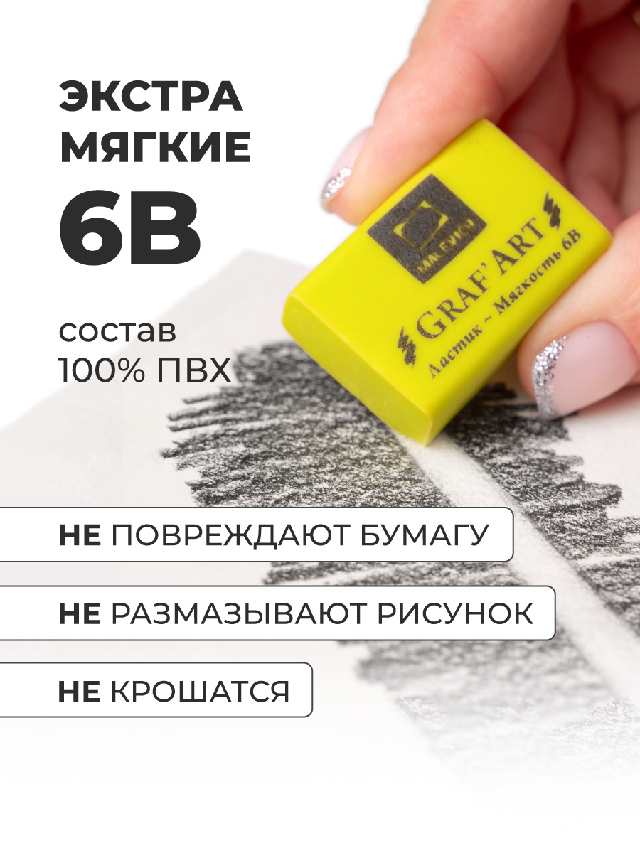 Ластик Малевичъ Лайм 6 шт. - фото 3