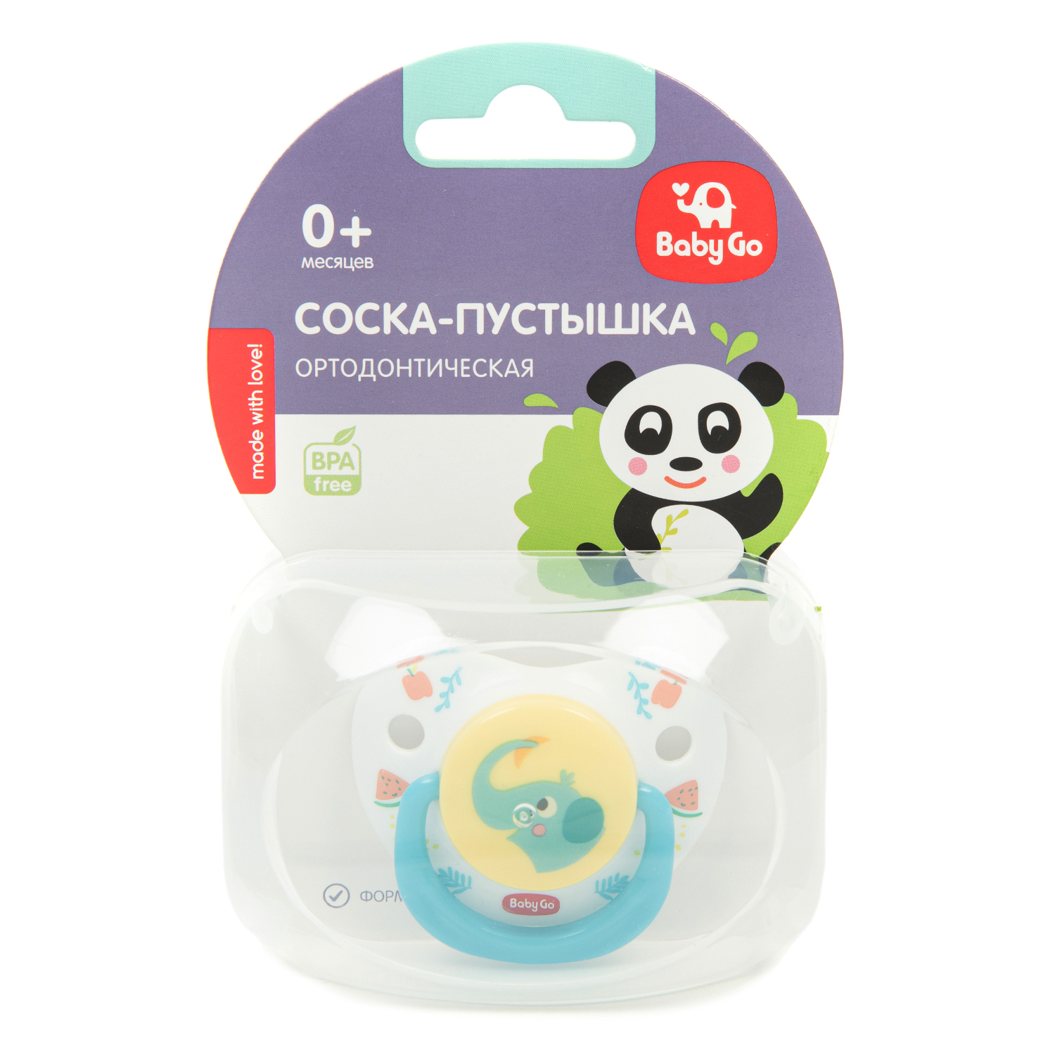 Пустышка BabyGo силикон ортодонтическая от 0 мес. 1 шт. - фото 2