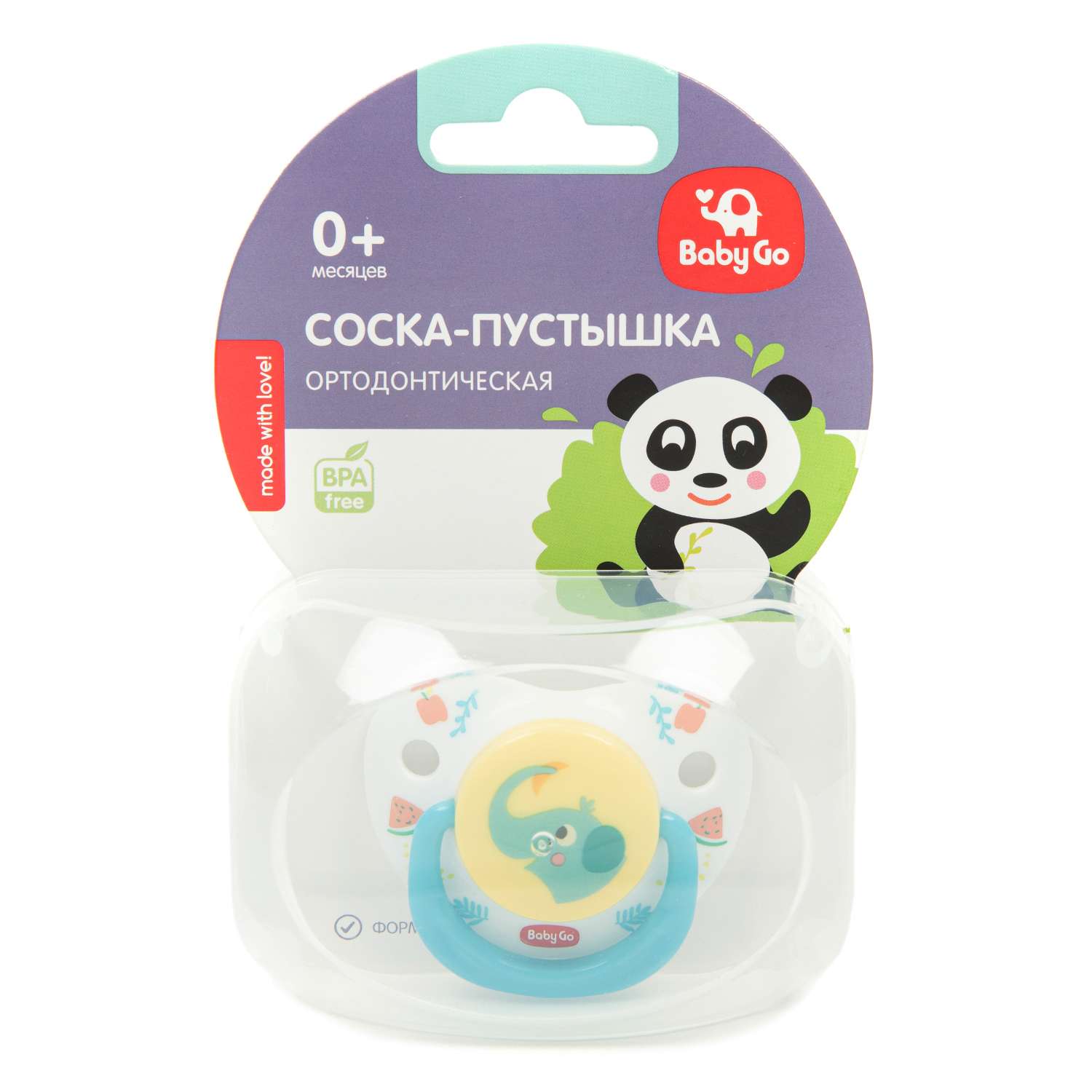 Пустышка BabyGo силикон ортодонтическая от 0 мес. 1 шт. - фото 2