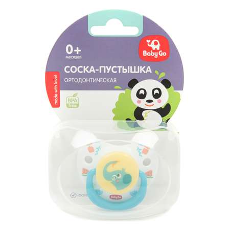 Пустышка BabyGo силикон ортодонтическая от 0 мес. 1 шт.