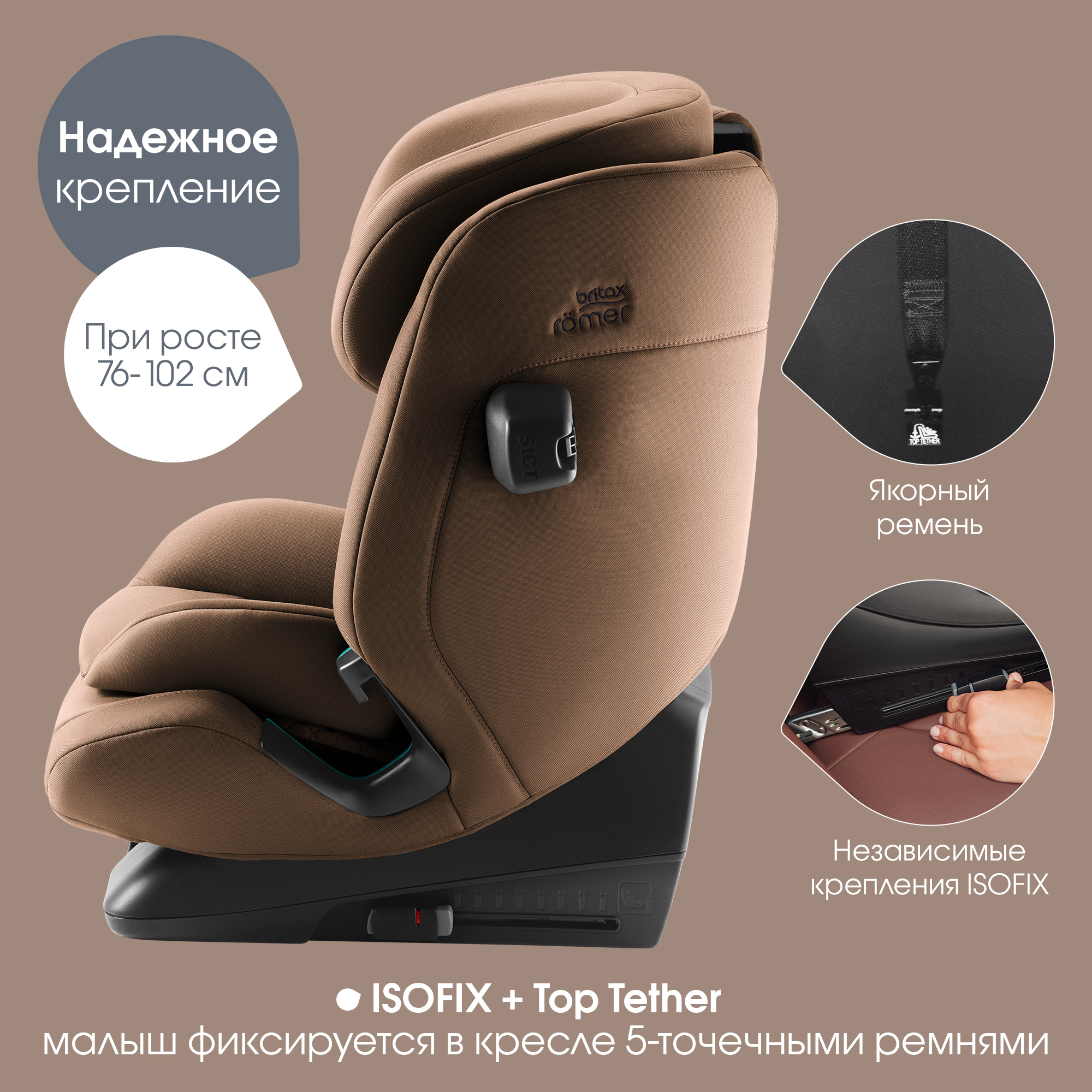 Автокресло Britax Roemer Advansafix Pro Lux Isofix 1/2/3 (9-36 кг) коричневый - фото 10