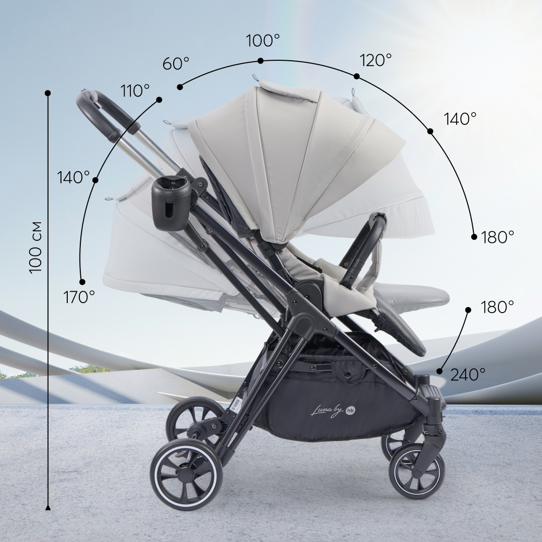 Коляска прогулочная Happy Baby Luna серый - фото 13