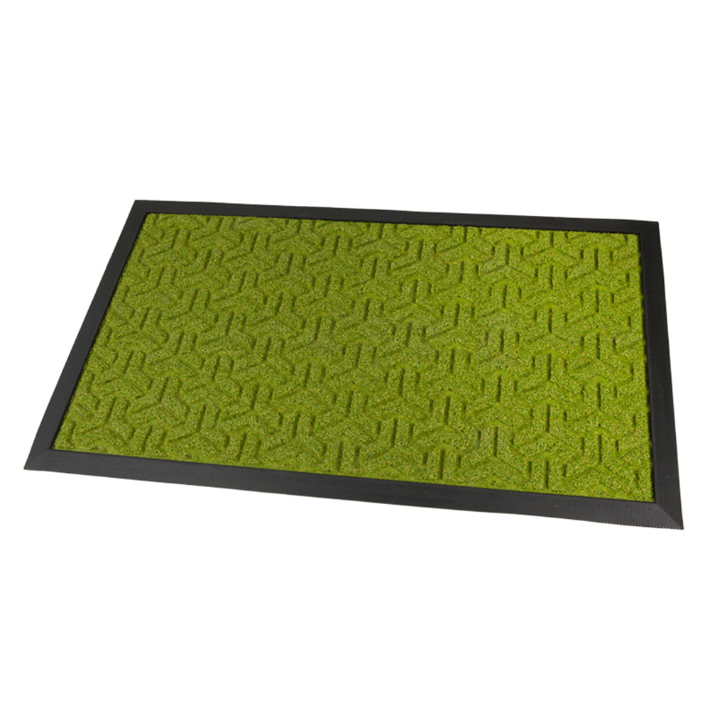 Ковер придверный Profiflooring 45х75см с рельефным рисунком травка зелёный - фото 1