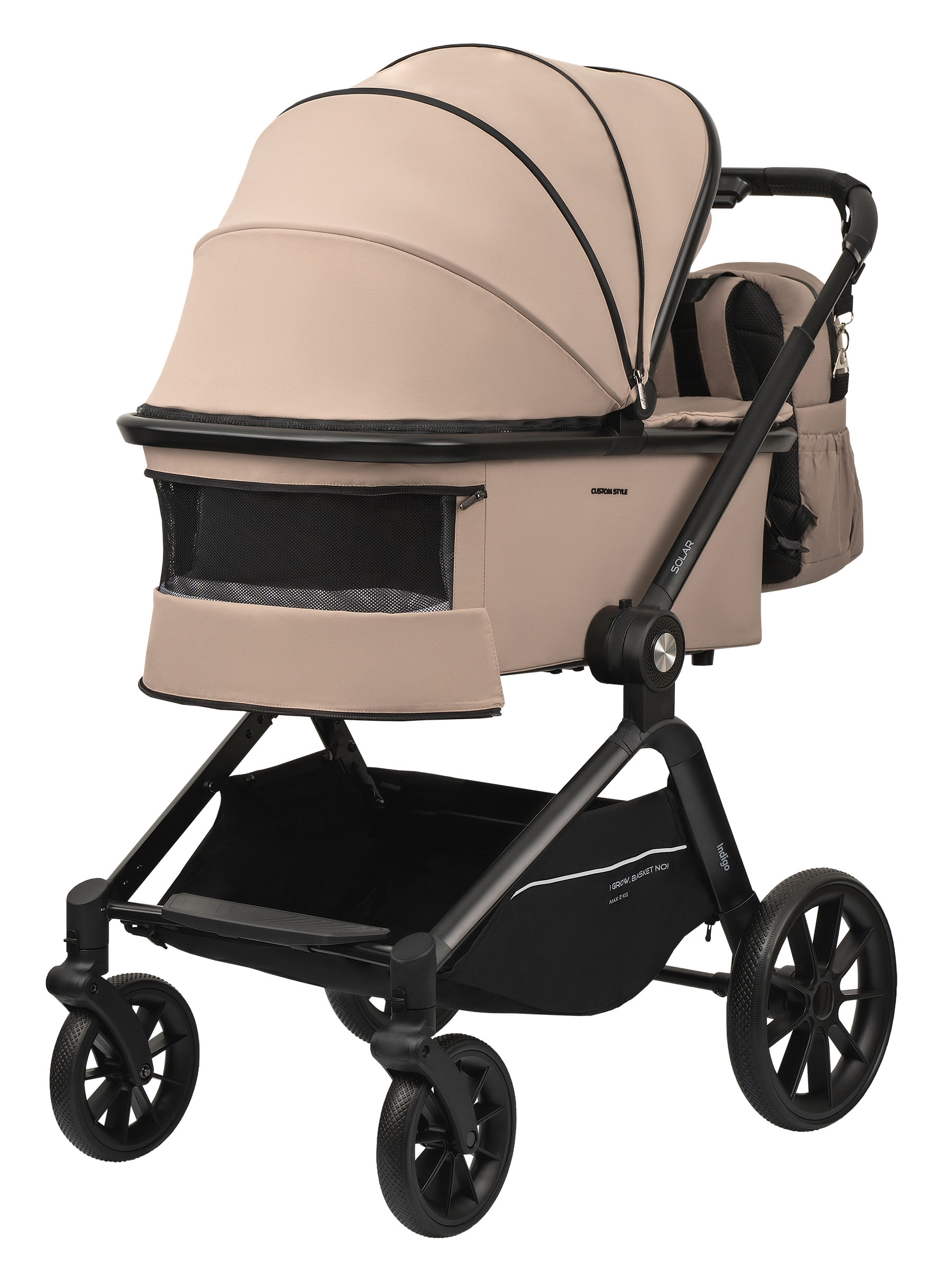 Коляска 3в1 Indigo Solar бежевый - фото 2