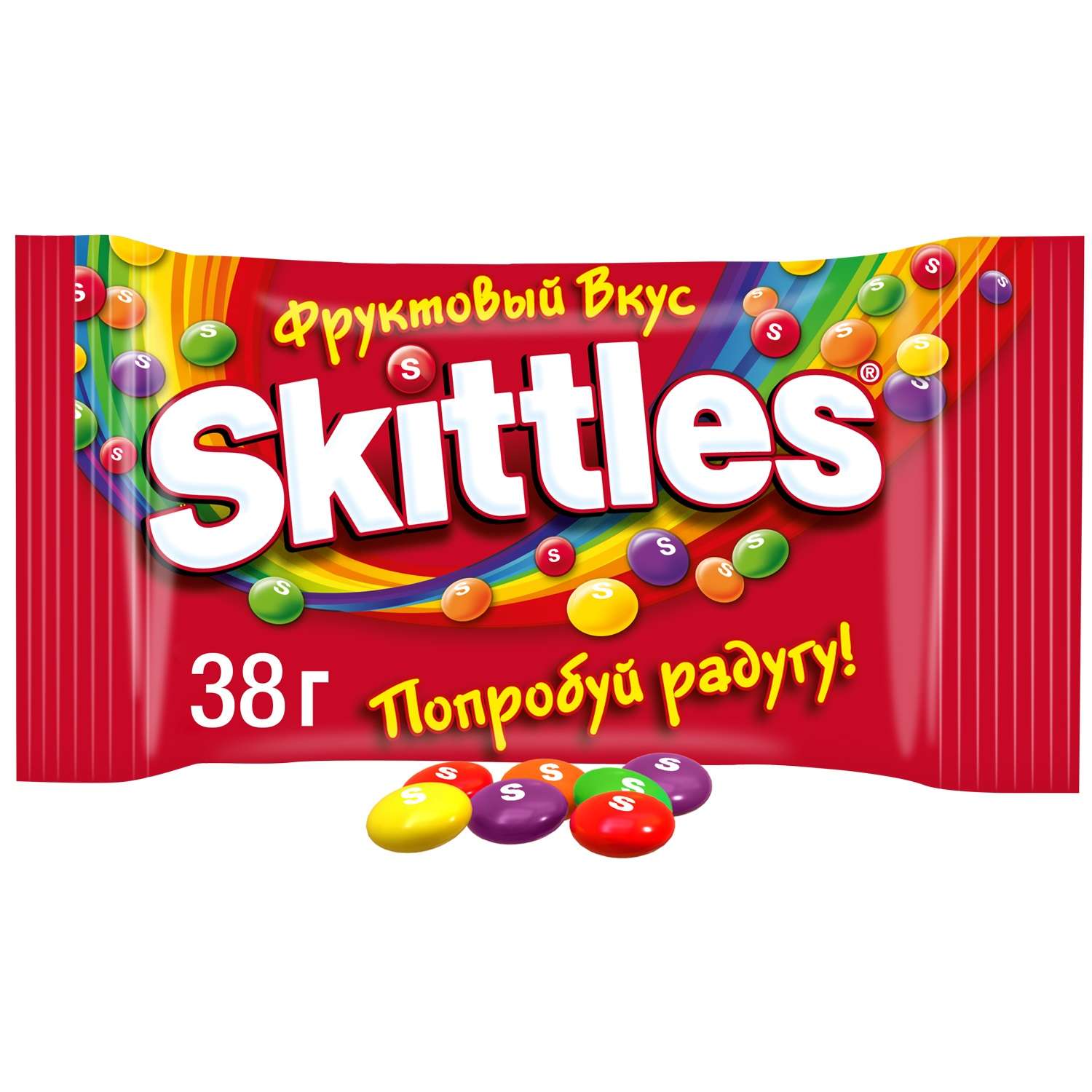 Драже Skittles в разноцветной сахарной глазури 38г - фото 1