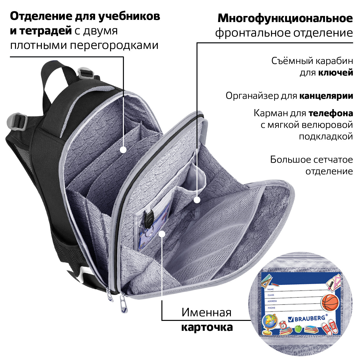 Ранец Brauberg Premium Ufo - фото 9