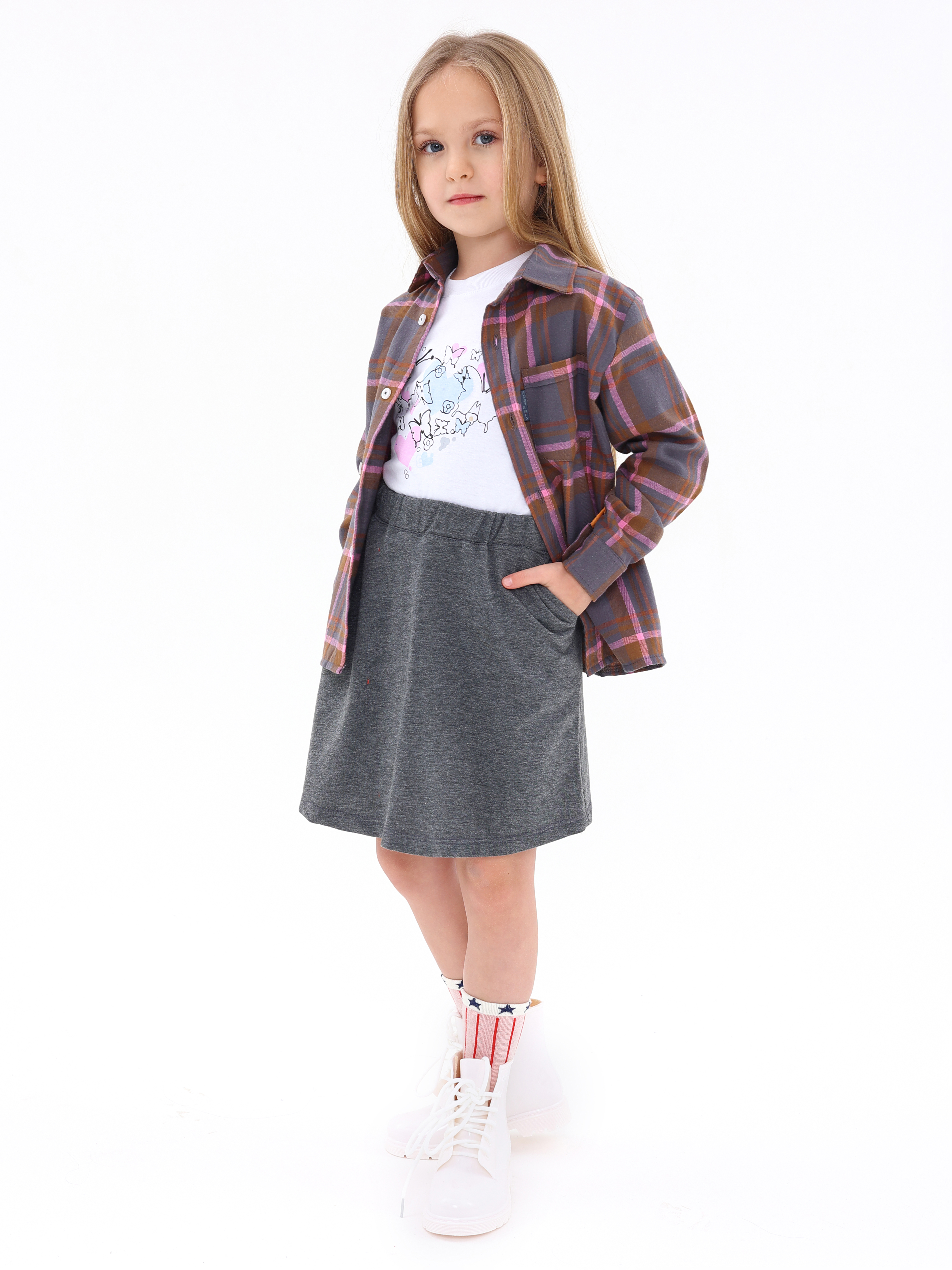 Юбка АЙАС 16-03-22/серый - фото 2