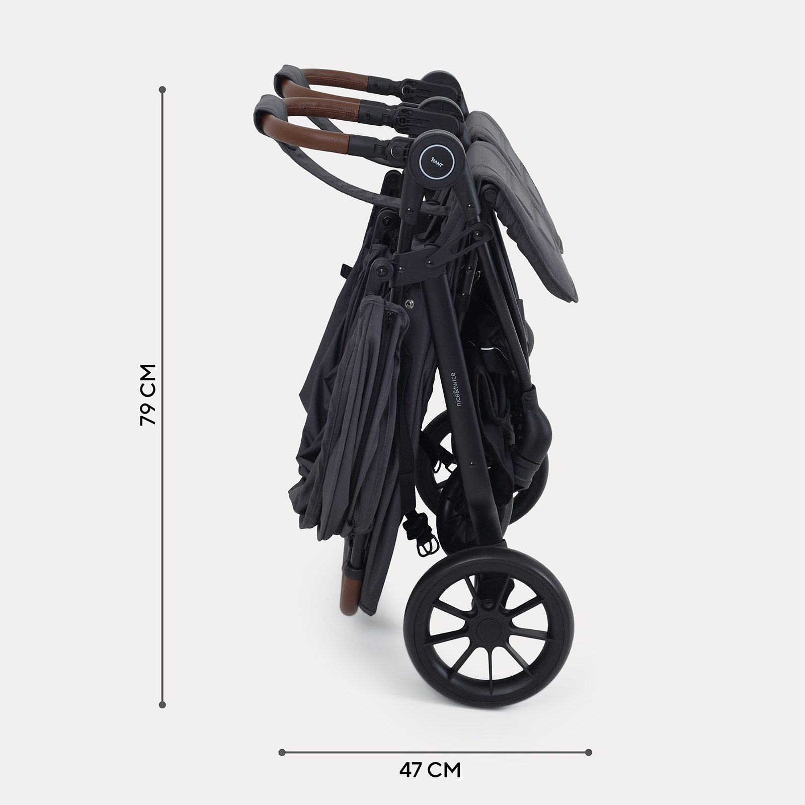 Коляска прогулочная для двойни Rant Twinny, graphite серый - фото 11