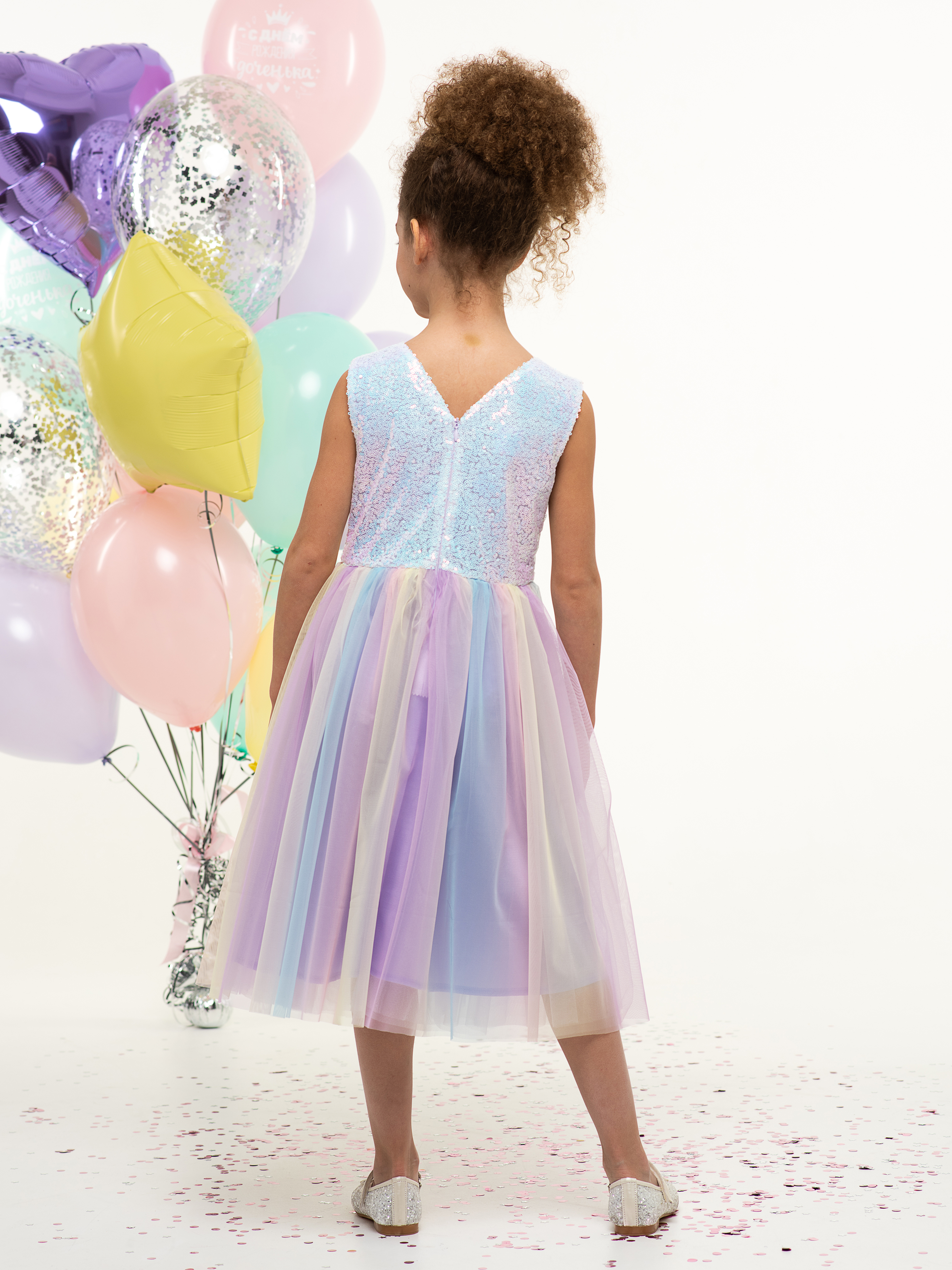 Платье LisaWeta D368 сиреневый - фото 3