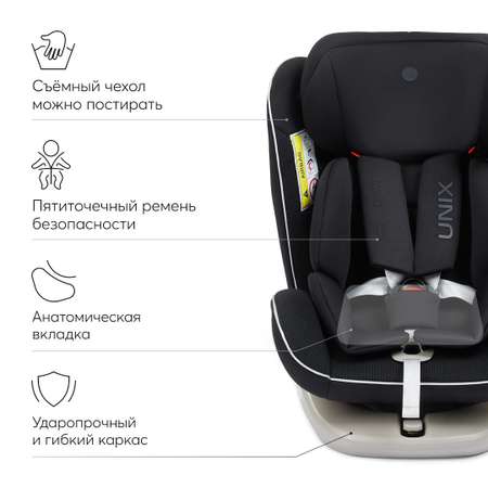 Автокресло Happy Baby Unix Isofix 0+/1/2/3 (0-36 кг) черный