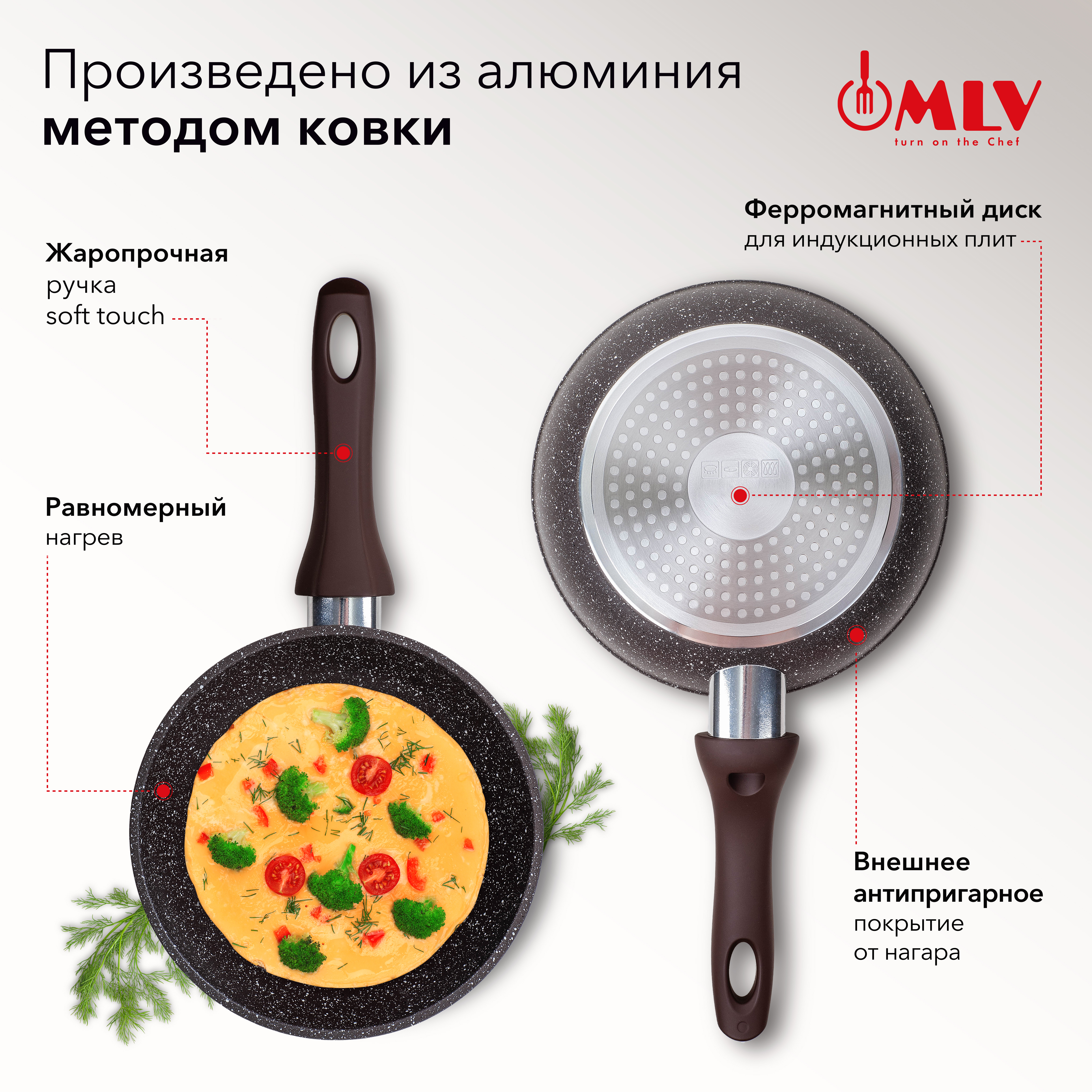 Сковорода с антипригарным покрытием Moulin Villa Chocolate Pie 18 см - фото 2