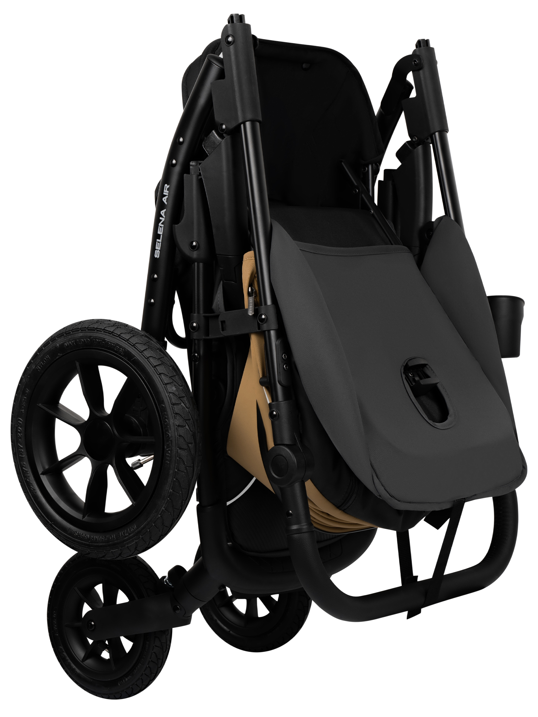 Коляска прогулочная JOVOLA Selena Air new бежевый-серый - фото 14