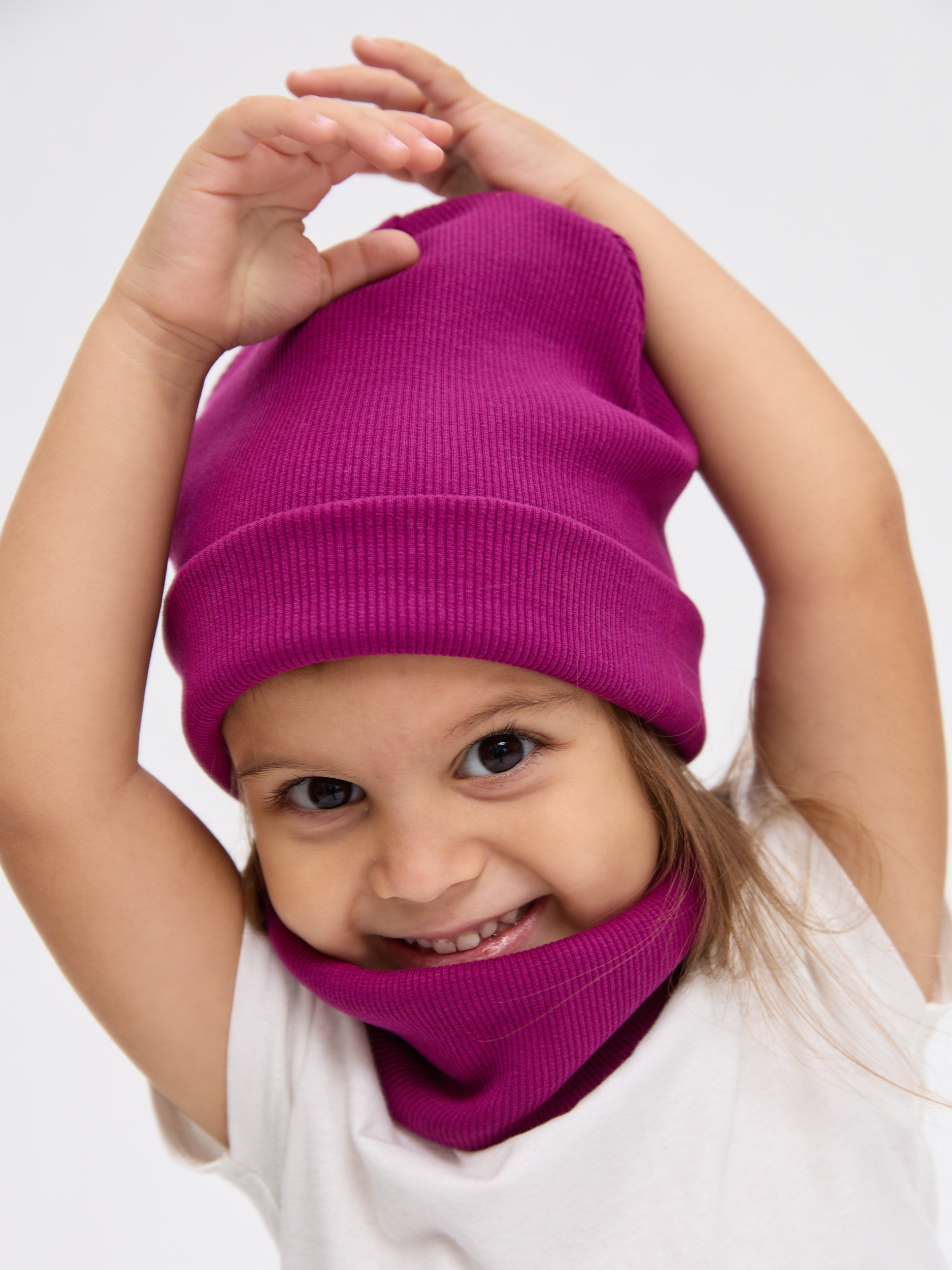 Шапка и снуд Лапушка 0258 вишневый - фото 8