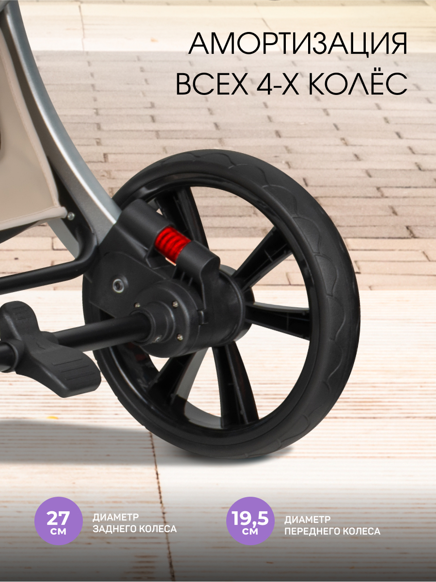 Коляска трансформер Aimile Adventurer бежевый - фото 11