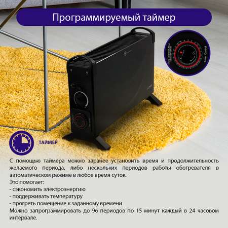 Обогреватель конвектор электрический LUMME LU-CH608A черный жемчуг