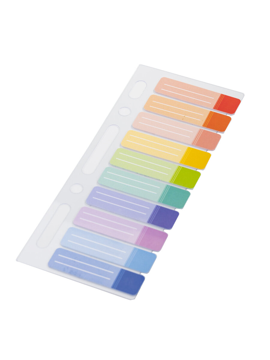 Закладки канцелярские Brauberg самоклеящиеся для книг и ежедневника пластиковые 10 цветов по 10 листов - фото 3