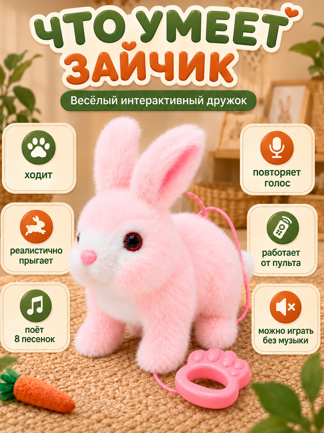 Мягкая игрушка FAVORITSTAR DESIGN Зайчик - фото 2