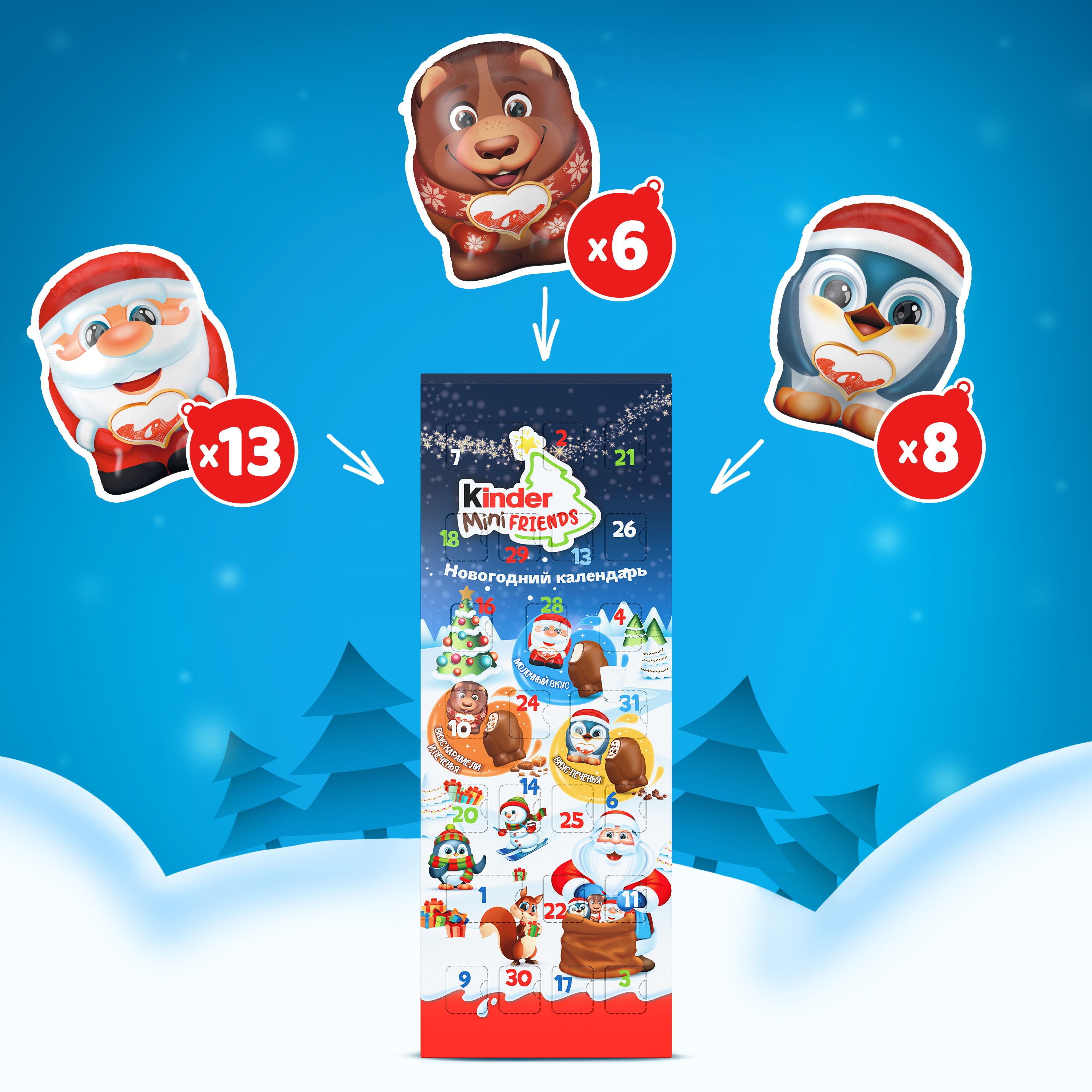 Набор кондитерских изделий Kinder Микс Адвент Календарь 164г - фото 5