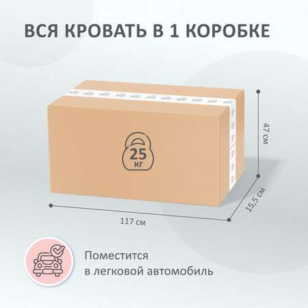 Детская кровать машина Kiddy ROMACK белая 160*70 см