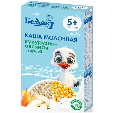 Каша Беллакт кукурузно-овсяная с грушей 250г с 5месяцев