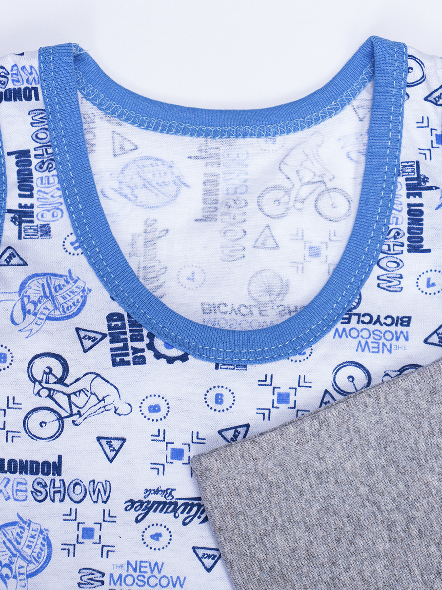 Майка 5 шт Babycollection 452/mkb000/sph/k3/003/p1/W*mсерый,голубой - фото 6