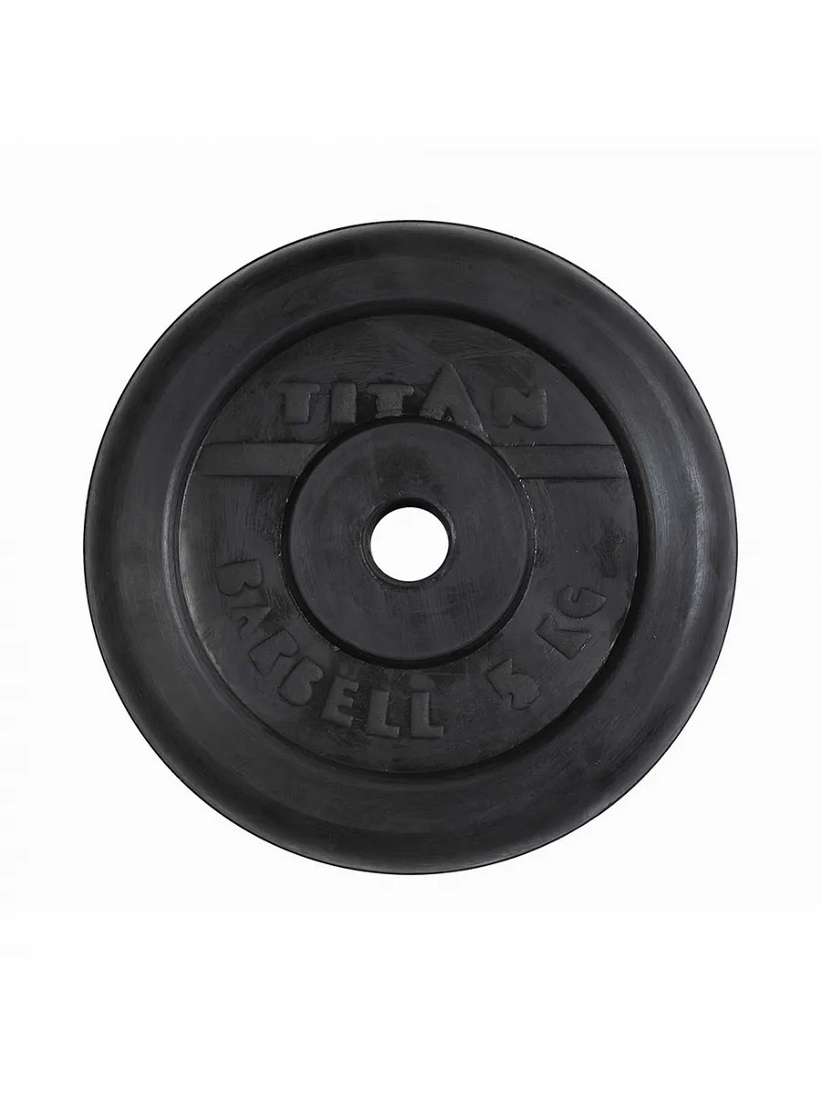 Диск обрезиненный, блин для штанги KMS sport Титан d 31 мм чёрный 5,0 кг - фото 3