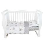 Комплект постельного белья Amarobaby Baby Boom Крошка Eжик 3предмета Белый-Серый