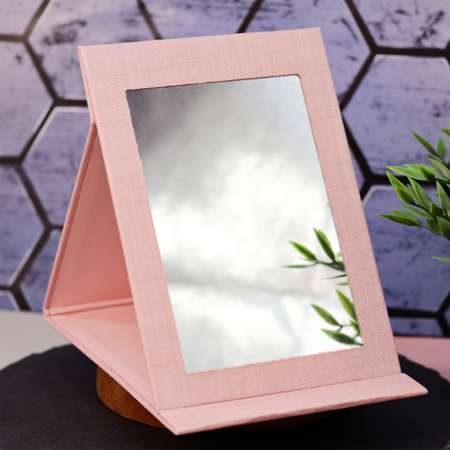 Зеркало настольное для макияжа iLikeGift Hello world pink