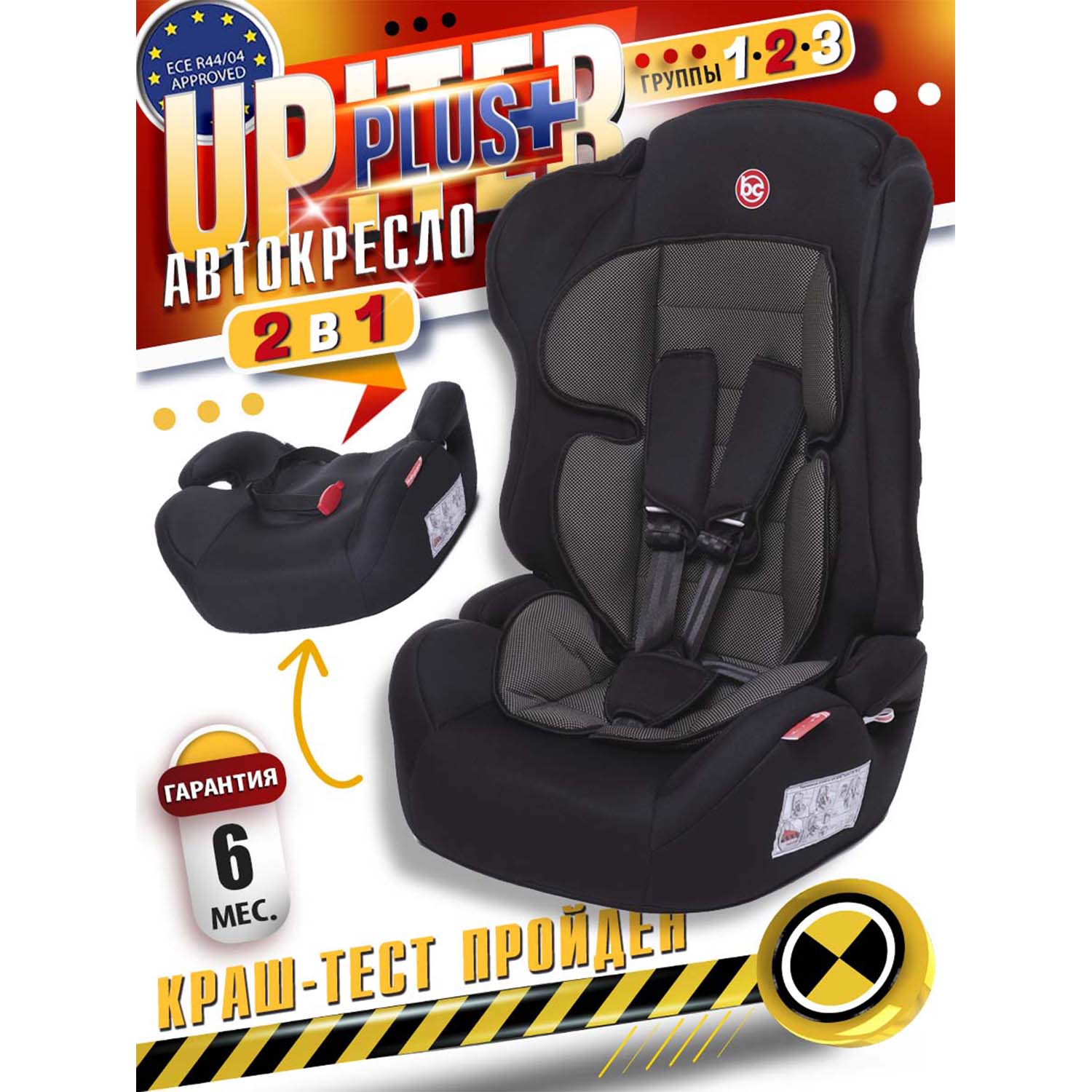 Автокресло BabyCare Upiter Plus 1/2/3 (9-36 кг) черный - фото 1