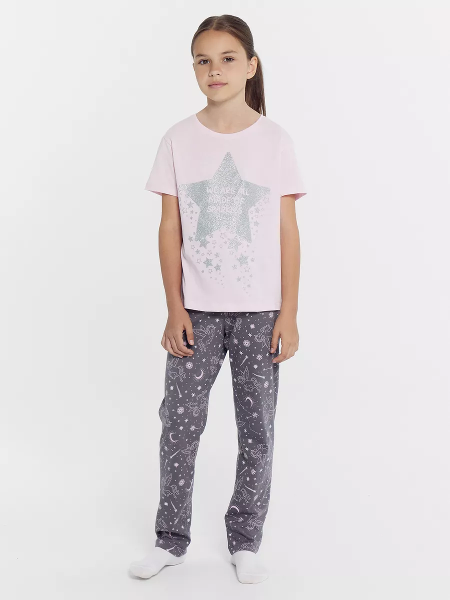 Изображение товара Пижама Mark Formelle для девочек из хлопка, футболка и штаны, 1140 рублей
