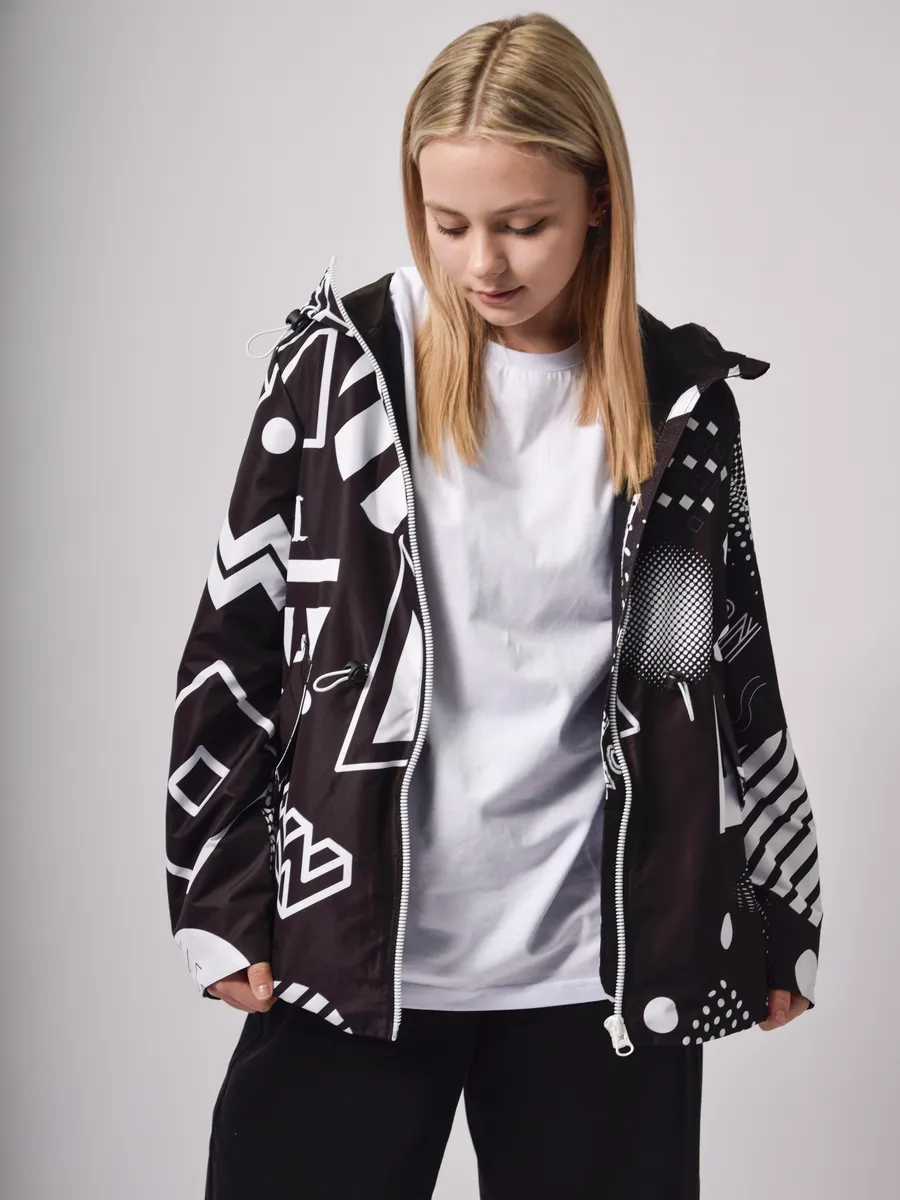Ветровка Аврора 1107-Д/черный/белый - фото 1